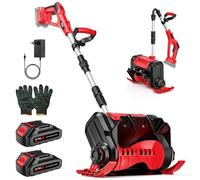 Fraise à Neige sans Fil 21V, Souffleuse à Neige Électrique avec 2 Piles, Moteur sans Brosse, Affichage de la Puissance Numérique, Design Traîneau, Hauteur Travail 18CM, Largeur Travail 30CM