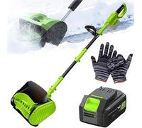 Fraise À Neige sans Fil 550 W, Pelle À Neige sans Fil Pliable Et Amovible, 30 Cm Et Jet De Neige De 8 M, Souffleuse À Neige avec Poignée Auxiliaire, avec Batterie Li-ION Et Chargeur (96V)