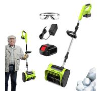 Fraise à Neige sans Fil 550 W, Souffleuse à Neige éLectrique Pliable sans Fil, Batterie Et Chargeur Inclus, Largeur De Travail De 25 Cm Et Jet De Neige De 8 M, Design LéGer Et Portable pour La Maison