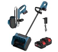 Fraise à neige sans fil, brosse à neige électrique pliable avec 2 batteries de 3000 mAh et chargeur, largeur de 40 cm, hauteur de neige 20 cm, tête rotative à 45 °, portée de lancer 10 m, pelle à