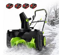 Fraise À Neige sans Fil, Équipement À Neige Électrique | Largeur De Travail : 50 Cm, Portée De Projection : 7,6 M, Pour Déneigement Des Routes Et Petites Places(4Battery)