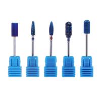 Fraise À Ongles En Tungstene Bleu De 5 Pieces/Ensemble Fraises En Carbure Nano Revêtement Meches À Ongles Rondes Pour Manucure Outils À Ongles Professionnels Fraises À Ongles