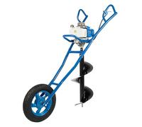 Fraise à poteau 2 temps 63 CC 2,2 kW Tarière Post Hole Digger Machine funéraire à essence à refroidissement par air monocylindre Tarière à essence avec foret pour chantiers, industrie de construction