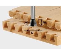 Fraise à queue d'aronde HW avec queue de 8mm FESTOOL HW S8 D14,3/16/10° - 491164