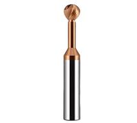 Fraise à queue sphérique en carbure de tungstène, 1 pièce, forme T, 2 cannelures, arc arqué, for fraises aluminium/acier(Coated,8dxR4x40xD8x100L)