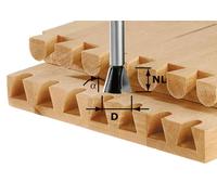 Fraise à queue d'aronde HW avec queue de 8mm FESTOOL HW S8 D20/17/15° - 490996