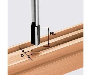 Fraise à rainurer avec arête de base brasée D8mm FESTOOL