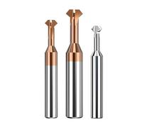 Fraise à rainurer en T Fraise à chanfreiner avant et arrière, double chanfrein intérieur angulaire for trou métallique, élimination des bavures internes, outil CNC, fraise(4x12x8x60,5 PCS)