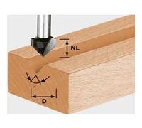 Fraise à rainurer en V HS avec queue de 8mm FESTOOL HS S8 D11/9,5/60° - 490997