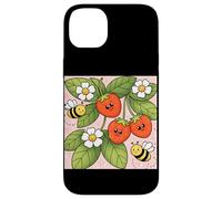 Fraise Abeilles Fleurs Jardin Sweet Berry Esthétique Coque pour iPhone 14 Plus
