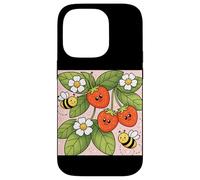 Fraise Abeilles Fleurs Jardin Sweet Berry Esthétique Coque pour iPhone 14 Pro