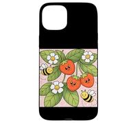 Fraise Abeilles Fleurs Jardin Sweet Berry Esthétique Coque pour iPhone 15 Plus