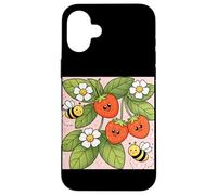 Fraise Abeilles Fleurs Jardin Sweet Berry Esthétique Coque pour iPhone 16 Plus