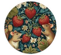 Fraise and Souris Jigsaw Puzzle Jeu De Décompression 1000 Piece Souris Voleur de Baies Puzzles Jouet Éduchatif Idées Cadeaux pour Adultes Et Enfants À Partir De 12 Ans 1000pcs (67.5x67.5cm)