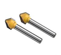 Fraise Carbure 2pcs Queue 6mm Pour MDF PVC | Carbure , queue 6mm, angle 90°, pour idéal pour bois, MDF, nette éclats