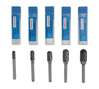 Fraise carbure rotative 5 pcs, tige 6 mm, double coupe - grande durabilité et finition lisse, pour polissage, gravure et meulage en automobile, aviation et marine