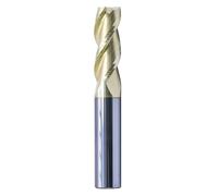 Fraise carrée haute performance en carbure solide de 9,5 mm pour aluminium - Revêtement ZrN, hélix de 37 degrés, 3 cannelures, diamètre de coupe de 9,5 mm, diamètre de tige de 9,5 mm, longueur de