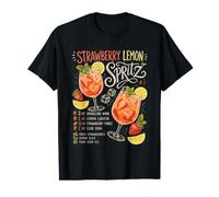 Fraise Citron Spritz Recette Cocktail Barman Art T-Shirt Graphique avec Valeur