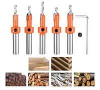 Fraise conique à pointe en carbure trempé pour une durée de vie prolongée de l'outil répétée pour les travaux d'alésage et de fraisage du bois (3,2 mm)