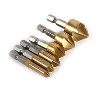 Fraise conique forets, 6 pcs HSS à chanfreiner Fraise conique 1/10,2 cm Tige hexagonale 90 degrés Bois chanfreinage Cutter 6 Mm-19 mm
