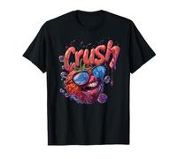 Fraise Crush Face Rétro - Style Crazy Cartoon Fruit T-Shirt