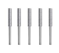 Fraise cylindrique diamantée dorée 4-5,5 mm for affûtage de tronçonneuse, lime en pierre, affûtage de tronçonneuse, sculpture, meulage, kit d'outils électriques(Silver 5pcs 4.8mm)