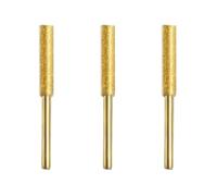 Fraise cylindrique diamantée dorée 4-5,5 mm for affûtage de tronçonneuse, lime en pierre, affûtage de tronçonneuse, sculpture, meulage, kit d'outils électriques(Gold 3pcs 4.8mm)