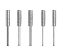Fraise cylindrique diamantée dorée 4-5,5 mm for affûtage de tronçonneuse, lime en pierre, affûtage de tronçonneuse, sculpture, meulage, kit d'outils électriques(Silver 5pcs 5.5mm)