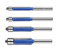 Fraise de Défonceuse à Affleurement | 4 Pièces Pour Parage Précis | Fraises À Coupe Affleureuse - pour Travail du Bois Stratifié Contreplaqué Porte Surfaçage Bord Aluminium