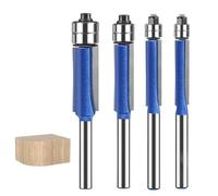 Fraise de Défonceuse à Affleurement - Outil De Taille Précise 4 Pièces | Fraises pour Défonceuse d'Affleurage - Pour Le Surfaçage Du Stratifié, Du Contreplaqué, De L'Aluminium Et Des Rainures De Bord