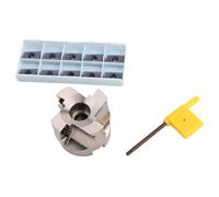Fraise de rabotage 50mm avec 10 plaquettes APMT1604 | Diamètre 50mm, 5 dents, queue 12mm, corps acier pour robuste, compatible CNC et défonceuse manuelle