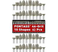 Fraise Diamant avec un Outil Multifonction Type Dremel, 40 Pièces 46 Grains Embouts de Ponceuse Kit de Diamant Professionnel avec Tige de 3mm pour La Sculpture Gravure Meulage Roche, Jade, Bricolage