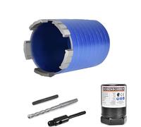 Fraise diamant et trépan carottier M16 Turbo 68 mm avec SDS Plus | Longueur utile 70 mm | 5 segments diamantés | Couronne de forage diamantée avec foret de centrage, pour béton, maçonnerie, brique