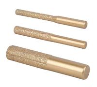 Fraise Diamantée Brasée 6.35mm pour Pierre et Marbre(6.35 * 7 * 65mm) | Technologie brasée, durée de vie doublée, pour marbre et pour granit, queue 6.35mm, finition or