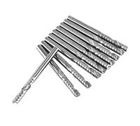 Fraise en Bout, 10pcs Fraise en Bout en Carbure de Tungstène Fraise à Cannelure Unique Fraise en Spirale CNC Fraises Rotatives Ensemble Mèches de Routeur 3.175x22mm