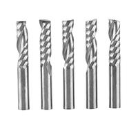 Fraise en bout 5Pcs 6mm Tige Fraises en bout à simple cannelure Outil de foret Routeur CNC en carbure de tungstène Bits de fraisage pour bois Aluminium Acier PCB Cartes de circuits imprimés PVC Fibre