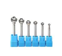 Fraise en carbure Outil de lime rotative à tête de Type D, perceuse, fraisage, mèche de sculpture, fraise for meuleuse, travail abrasif, alliage de carbure de tungstène(6PCS (D06-16))