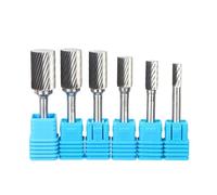 Fraise en carbure Tête de Type A en carbure de tungstène, outil de lime rotative, perceuse, fraisage, outils de mèche de sculpture, fraise à pointe, broyeur abrasif(6PCS (A06-16))