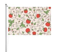 Fraise et fleur,Drapeau de jardin, bannière décorative, drapeau double face, 2 x 3 pieds, pour extérieur et intérieur