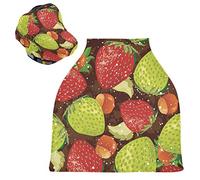 Fraise Fraîche Housse de Canopée pour Poussette,Siège de Voiture pour Bébé Dais Siège Auto Couverture D'Allaitement Pare-Soleil Respirant Extensible pour Bébé