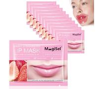 Fraise Masque pour les Lèvres, 20 pcs emballé séparément Masque Levre, Comprimés Lip Care Nourrit et hydrate, Réduire les lèvres foncées, Illumine la couleur des lèvres, Nuit & Jour