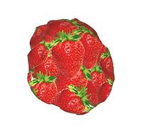 Fraise pile bonnet de douche imperméable réutilisable PEVA doublure réglable élastique cheveux bain chapeau pour femmes dames Spa Salon