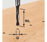 Festool Foret pour cheville 491068 – 8 mm – Longueur totale 53,50 mm – 1 pièce