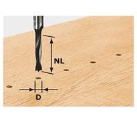 Festool Fraise pour tourillons HW D3/16 491065 Ø3 mm queue 8 mm Longueur totale 55 mm 1 pc