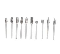 Fraise Rotative en Carbure, 10 Pièces, Tête de Meulage pour Bois, Sculpture, Ébarbage, Alésage, Queue 3x6mm - Double Canaux pour Matériaux Tendres, Haute Précision, Durée de Vie