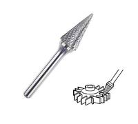 Fraise rotative Power Tool 6 mm pour bois de sculpture en carbure de tungstène, tête de cône rotative pour le travail du bois, la gravure de foret (double fente, 10 x 20 mm)