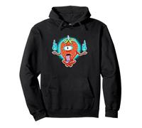 Fraise Yokai Monster Cyclope Fruit avec Flammes Dessin animé Sweat à Capuche