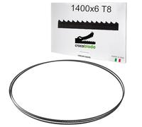 Fraiser CrocoBlade - Lot de 3 lames de scie à ruban 1400 x 6 x 0,65 mm - pour bois et dérivés - remplacement professionnel compatible scies à ruban TC-SB 200, HBS30, HBS25, PBS 350 - TPI 8