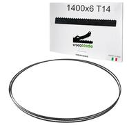 Fraiser CrocoBlade - Lot de 3 lames de scie à ruban 1400 x 6 x 0,65 mm - pour bois et dérivés - remplacement professionnel compatible scies à ruban TC-SB 200, HBS30, HBS25, PBS 350 - TPI 14