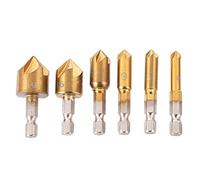 FRAISER FORET HEX SHANK SET METAL CHAMFER OUTIL ACCESSOIRE 6PCS POUR BOIS PLASTIQUE PLANCHES